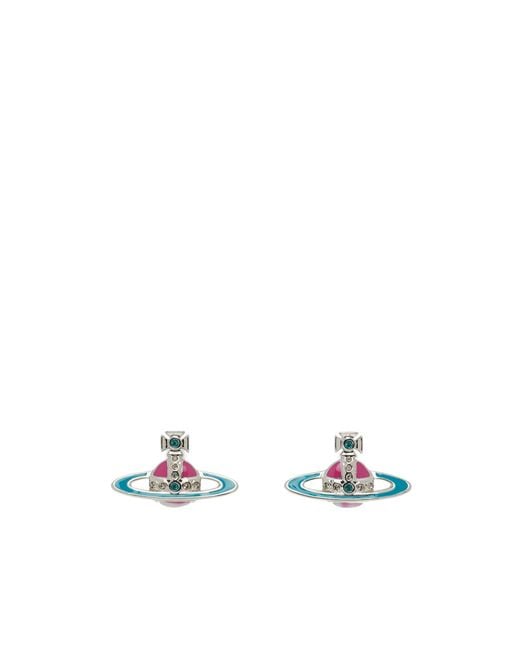 Vivienne Westwood White Small Neo Bas Relief Earrings