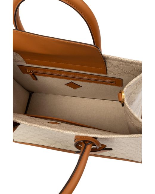 MCM Brown Himmel Lauretos Logo Detailed Medium Tote Bag