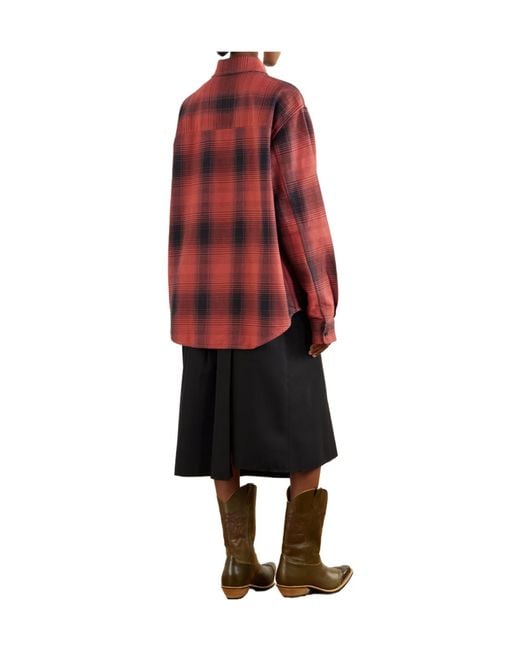 Our Legacy Red Whoppin Checked Cotton Shirt