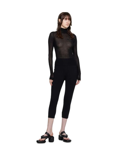 Nanushka Black Knitted Three-Quarter Leggings