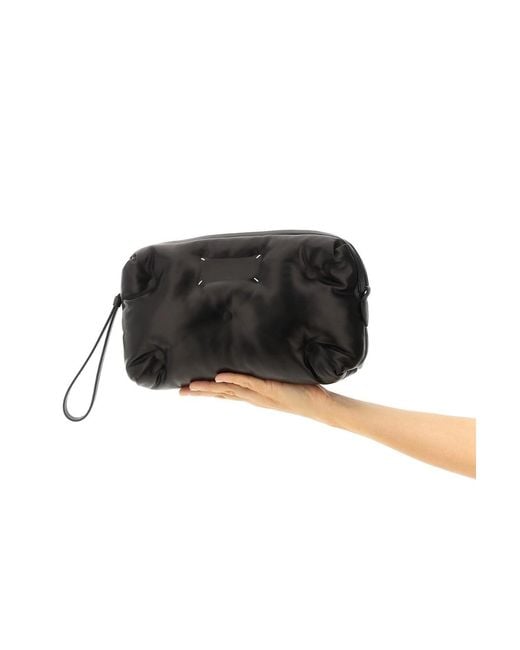 Maison Margiela Black Zip-Up Padded Clutch Bag for men