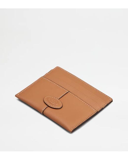 Tod's Brown Piccolo Logo Patch Card Holder for men