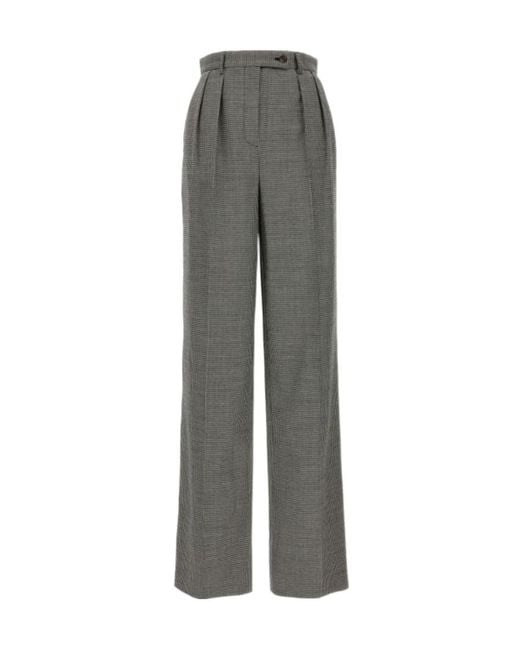 Rochas Gray Houndstooth Patterned Pants