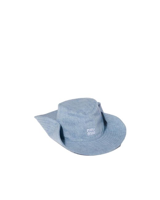 Miu Miu Blue Logo Cowboy Hat