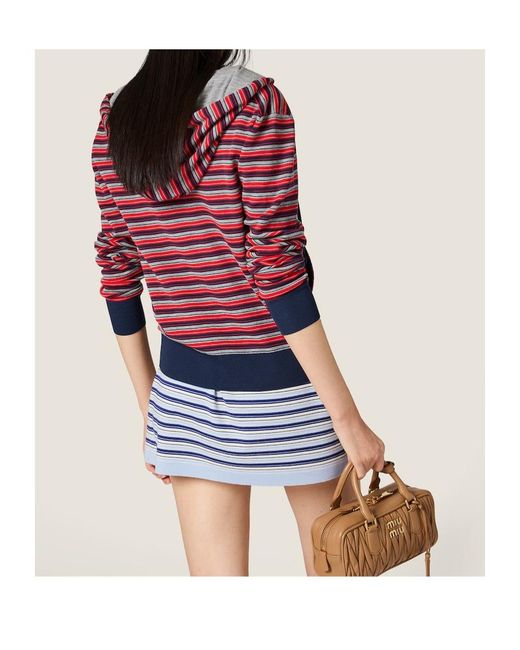 Miu Miu Red Wool Hoodie Jacket