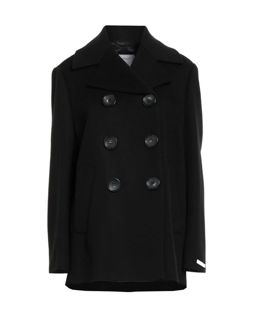 Sportmax Black Double- Long-Sleeve Coat