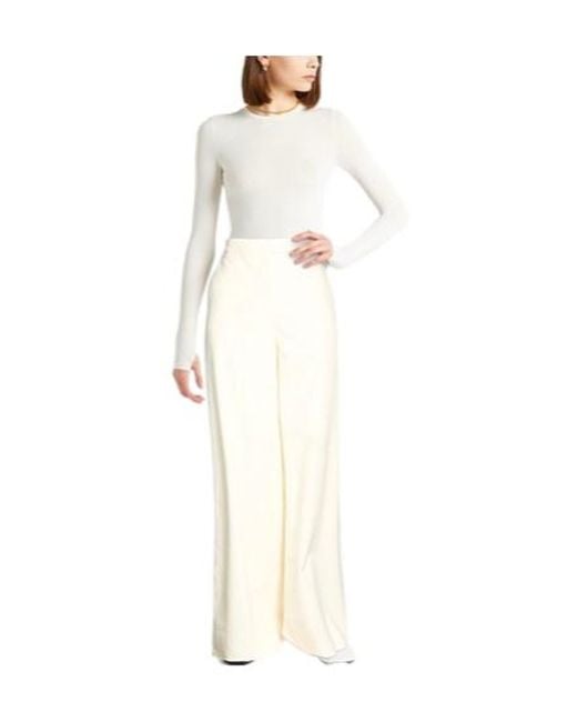 Max Mara White Wide-Leg Trousers