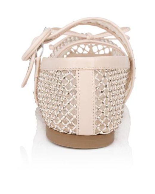 Christian Louboutin Natural Mamastrapitina Bow Detailed Flat Shoes
