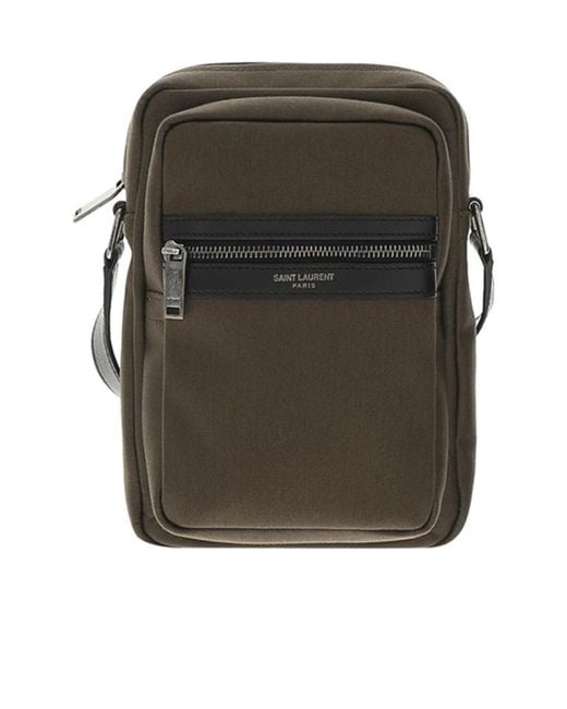 Saint Laurent Green Zipper Oblique Span Package for men
