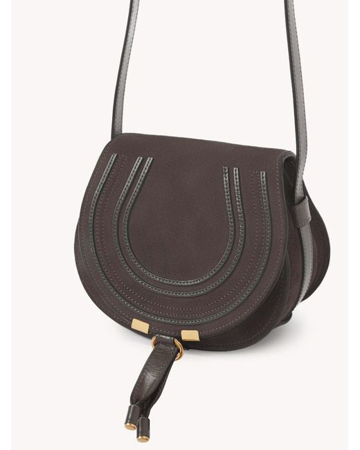 Chloé Gray Chloé Marcie Saddle Small Crossbody Bag
