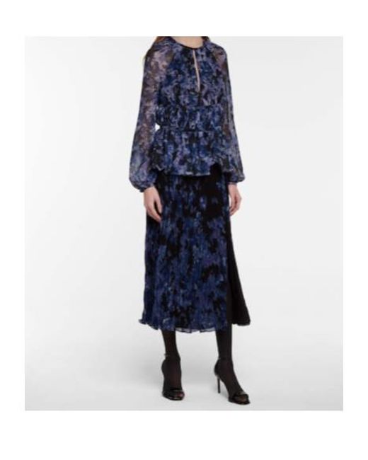 Altuzarra Blue Kemmaren High-Rise Midi Skirt