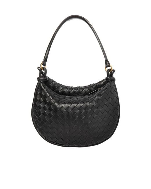 Bottega Veneta Black Medium Intrecciato Shoulder Bag