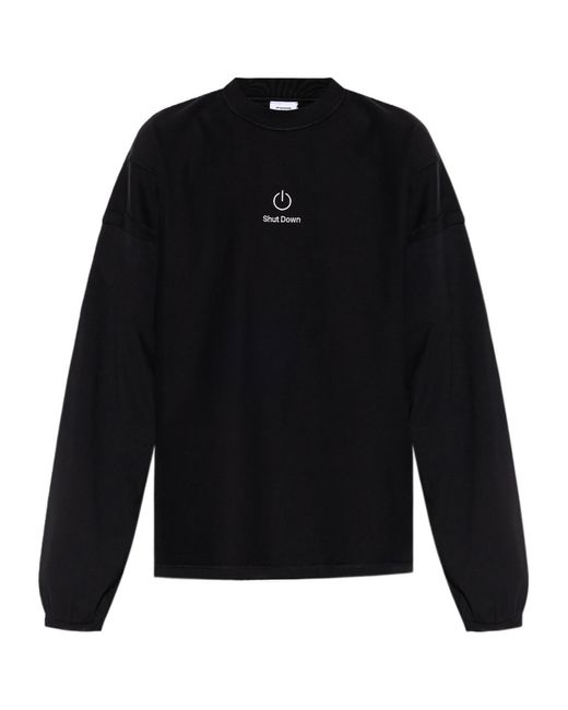 Vetements Black Shut Down Embroidered Sweatshirt for men