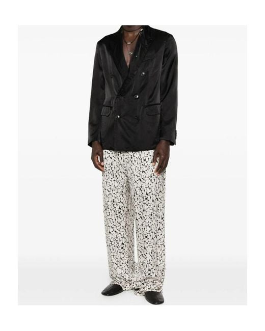 Dries Van Noten Black Long-Sleeved Suit Jacket for men