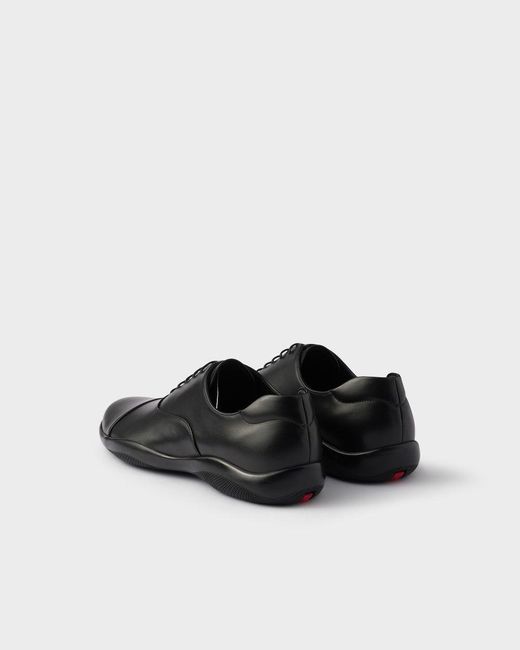 Prada Black Round-Toe Lace-Up Sneakers for men