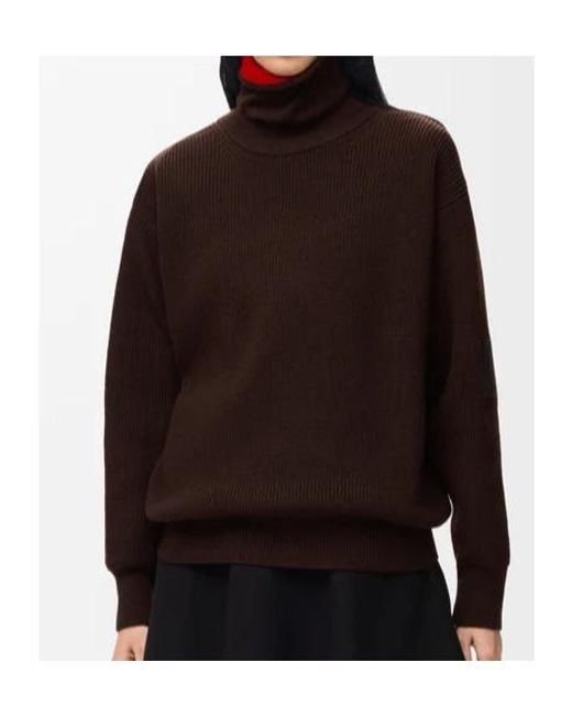 Loewe Red Zip-Neck Patch Knitted Sweater