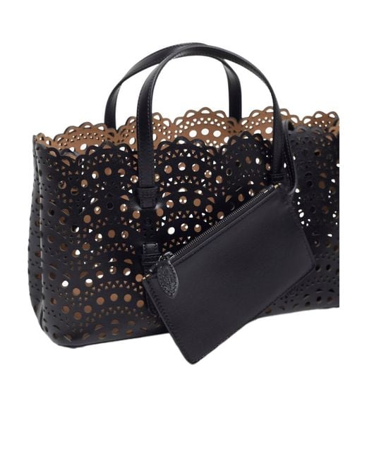 Alaïa Black Alaïa Vienne Perforated Open Top Handbag