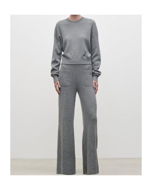 Victoria Beckham Gray Alina Knitted Trouser