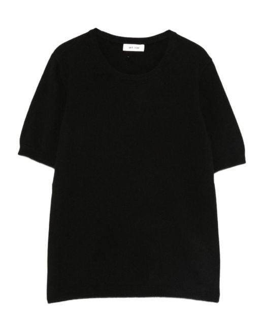 Soft Goat Black Short-Sleeve Sweater