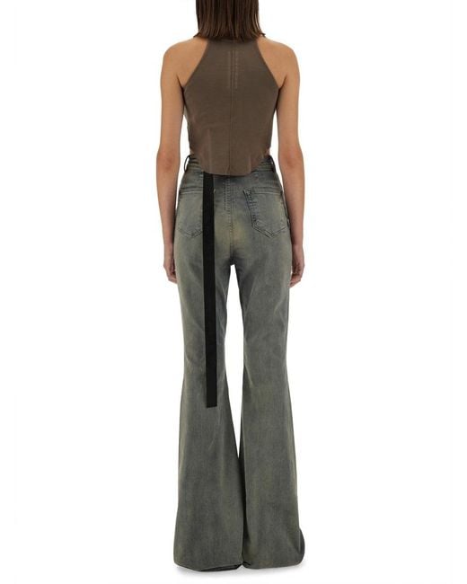 Rick Owens Green Basic Cropped Tank Top