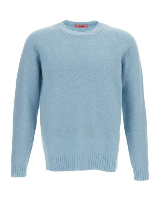 Drumohr Blue Long-Sleeve Crew-Neck Sweater for men