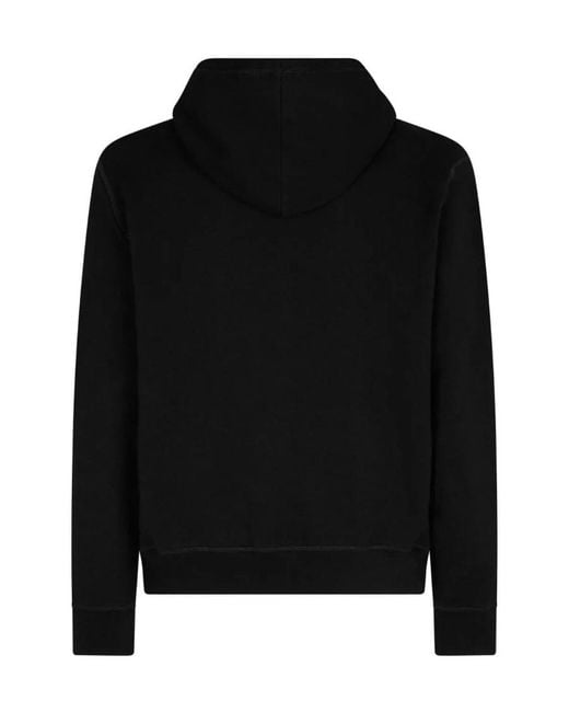 DSquared² Black Logo Printed Drawstring Hoodie for men