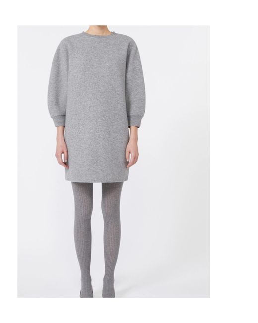 Max Mara Short, Wool And Cashmere Jersey Dress in Gray | Lyst Max Mara Short, Wool And Cashmere Jersey Dress in Gray | Lyst