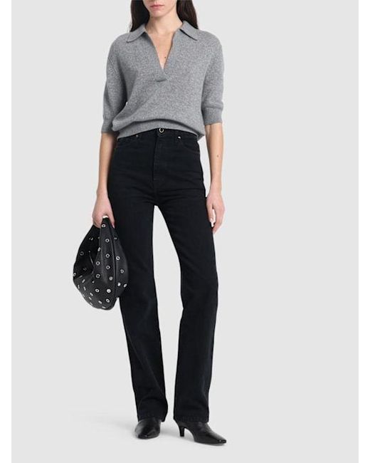 Khaite Gray Shrunken Jo Cashmere Blend Sweater