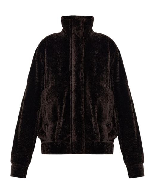 Arma Black Long-Sleeved Zip-Up Coat