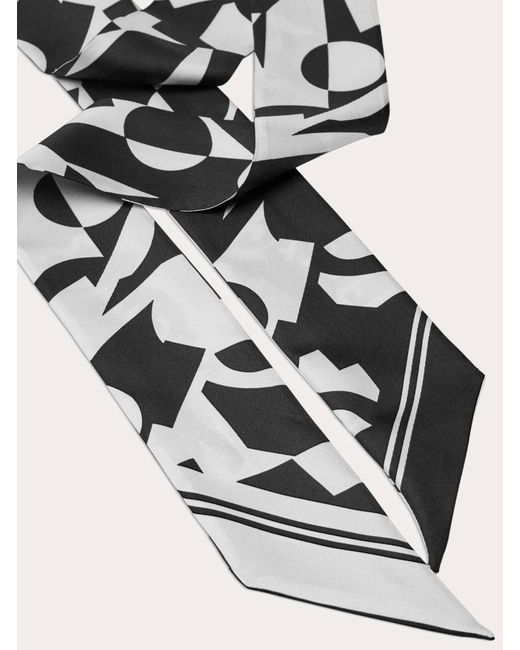 Ferragamo White Ferragamo Logo-Printed Pointed Tip Scarf