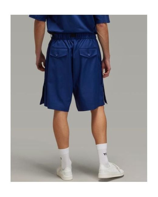 Y-3 Uniform 3-Stripes Shorts in Blue for Men | Lyst