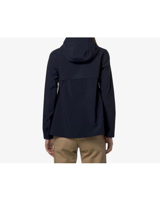 K-Way Blue Zip-Up Hooded Jacket