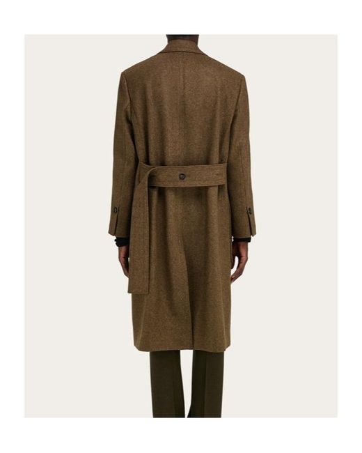Ferragamo Natural Oversized Single-Breasted Coat for men