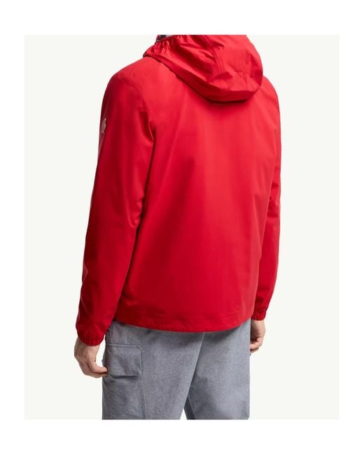 Moncler Red Grenoble Shipton Hooded Shell Jacket for men