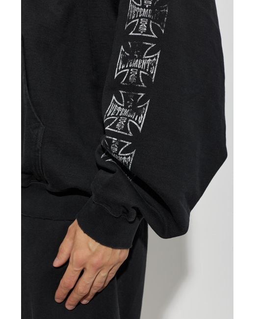 Vetements Black Long-Sleeved Hoodie for men