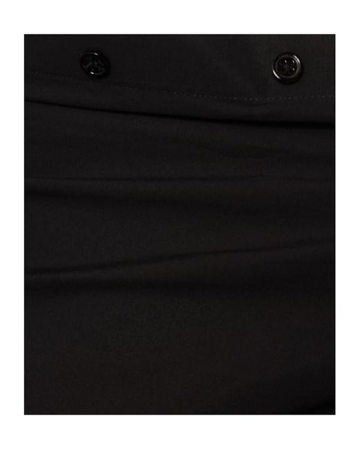 Alexander Wang Black Asymmetrical Pleated Poplin Dress
