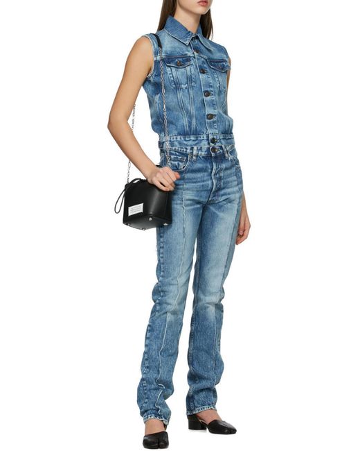 Maison Margiela Blue Spliced Trim Jeans