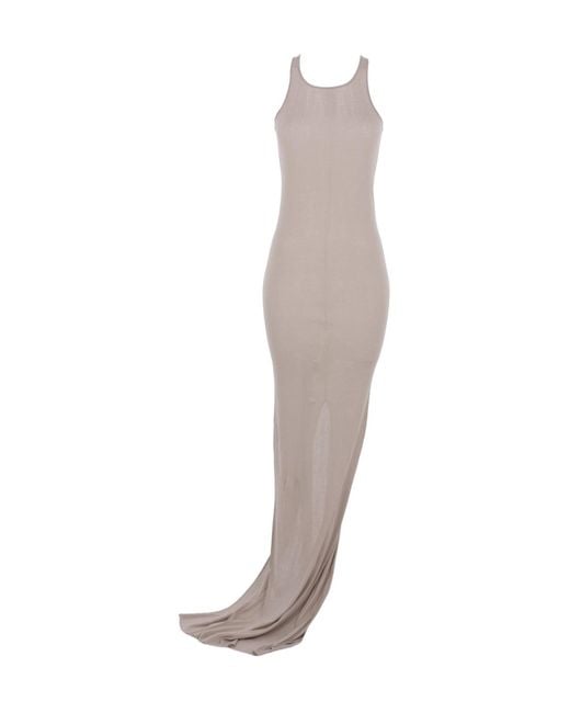 Rick Owens White Racerback Zipped Maxi Dress