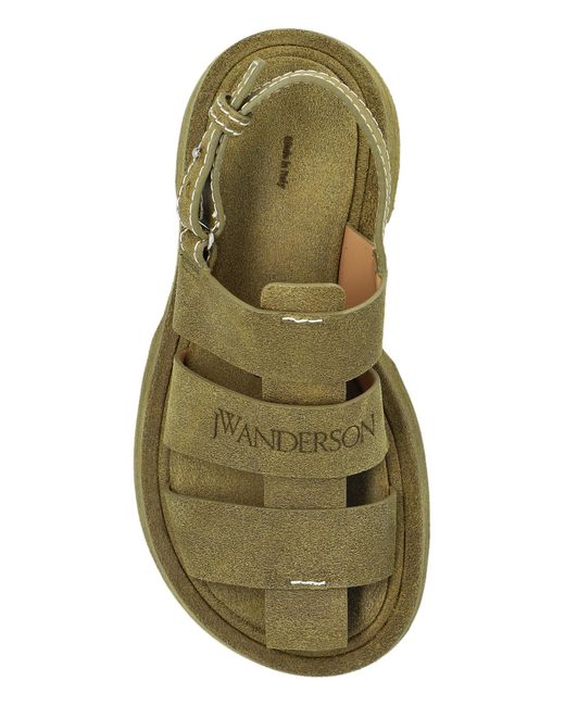 J.W. Anderson Green Round Toe Flat Sandals
