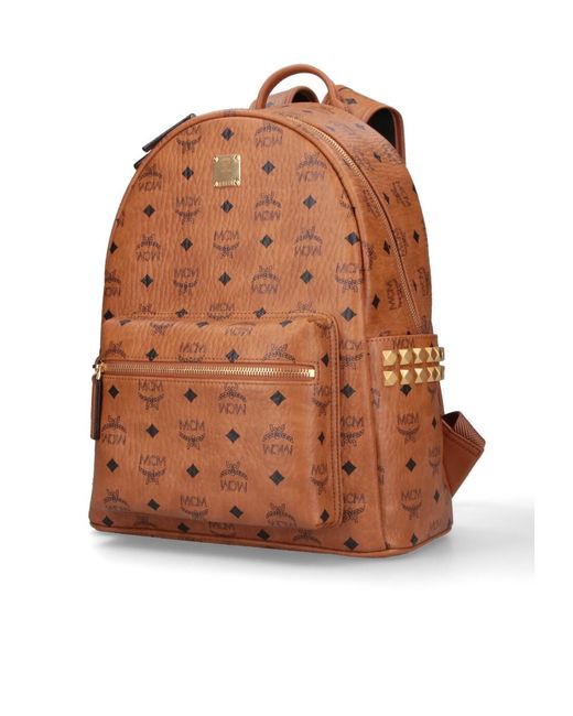 MCM Brown Zippered Backpack for men