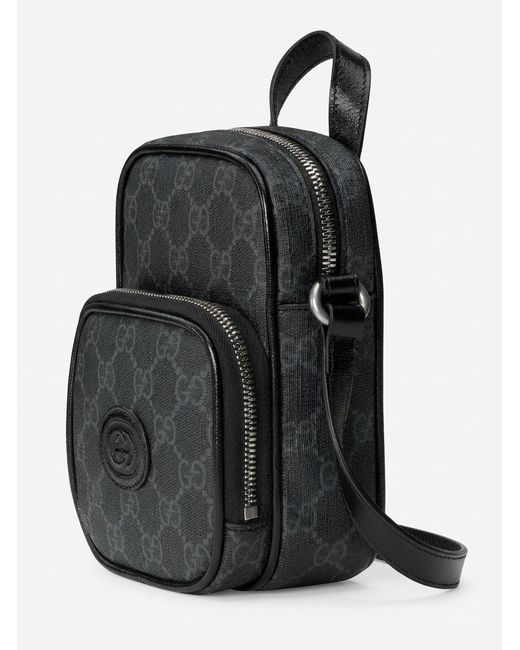 Gucci Black Logo-Patch Zip-Fastening Backpack for men
