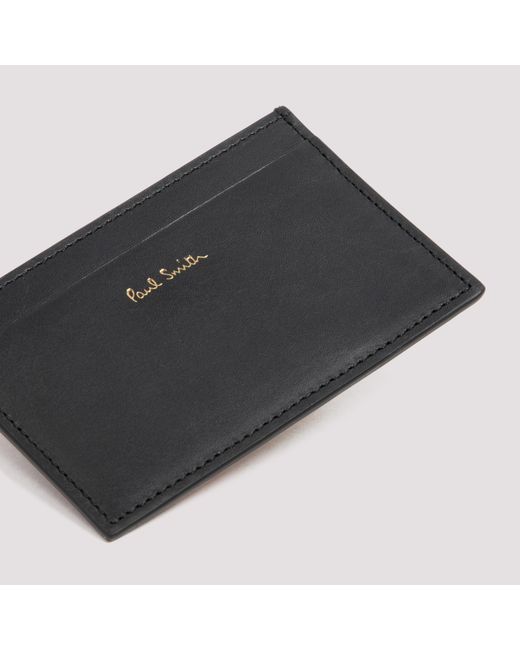 Paul Smith Black Logo Embossed Striped Cardholder for men