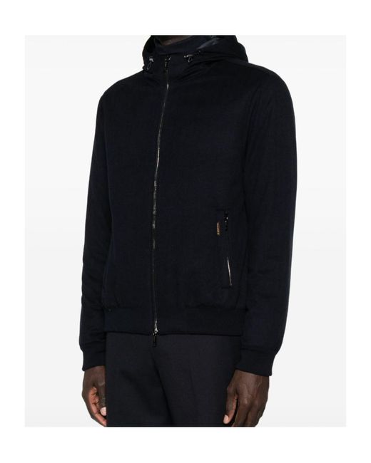 Moorer Black Front Zip Jacket for men