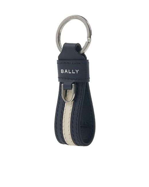 Bally Blue Suture Detail Key Chain for men