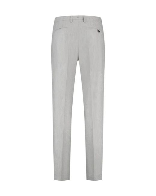 Berwich Gray Pleated Casual Trousers for men