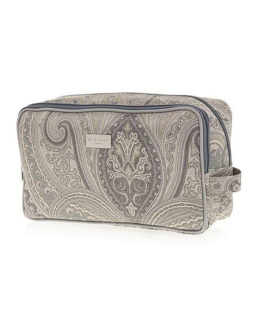 Etro Gray Logo Clutch