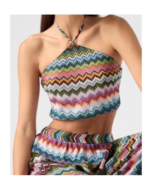 Missoni Blue Top With Zigzag Pattern