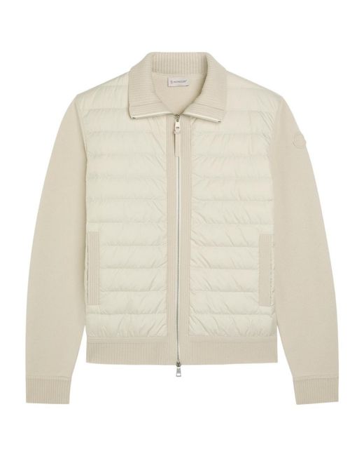 Moncler White Quilted Wool And Shell Jacket for men