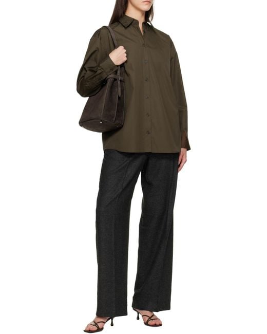 Totême  Black Totême Dart-Detailed Flannel Trousers