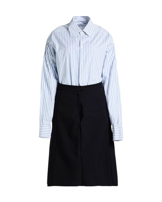 Maison Margiela White Stylish Striped Shirt Dress